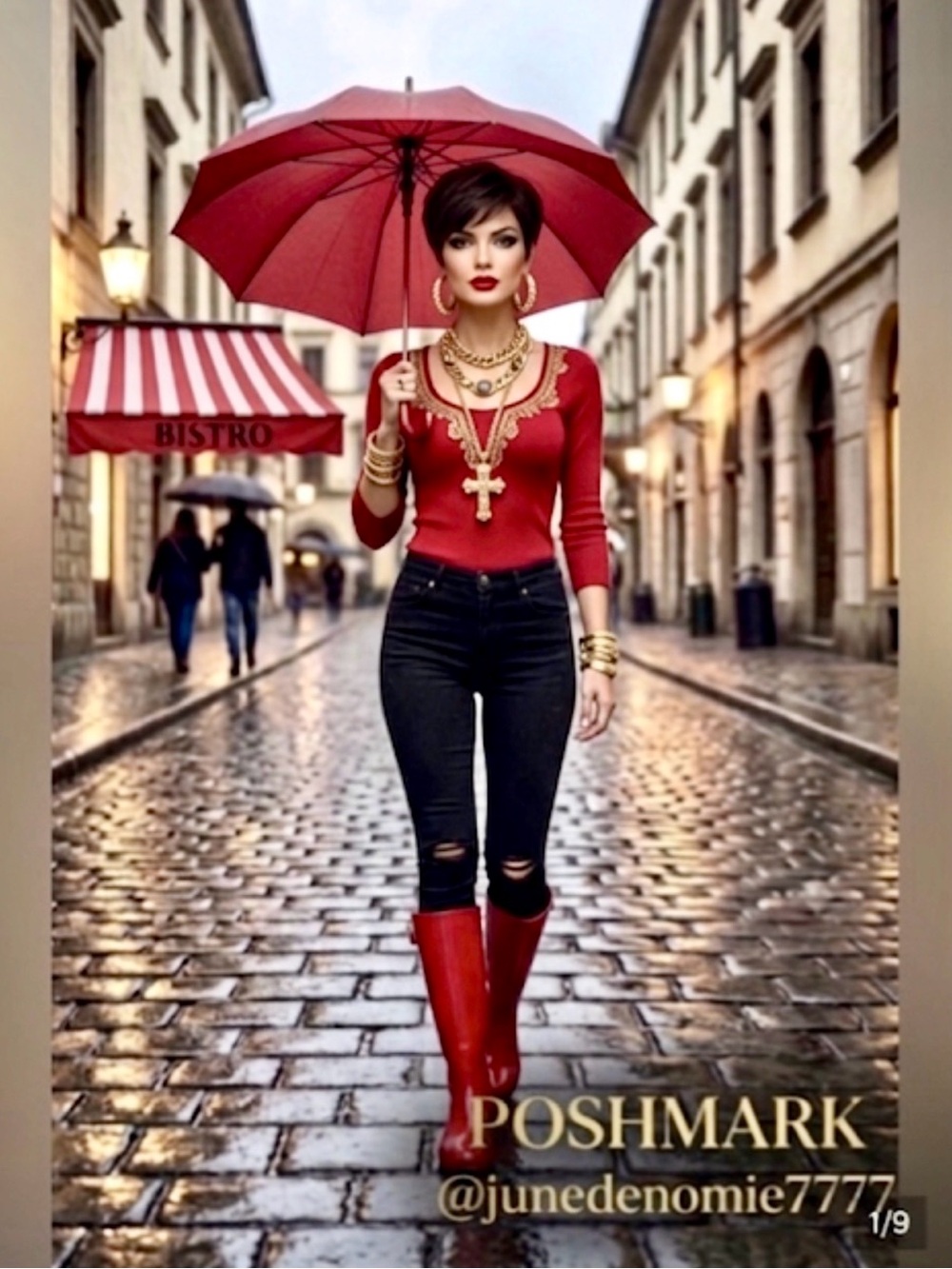 NICOLE MILLER NEW YORK - RAINY DAY RED - KNEE HIGH RAIN BOOTS IN WOMEN’S SZ: 11
